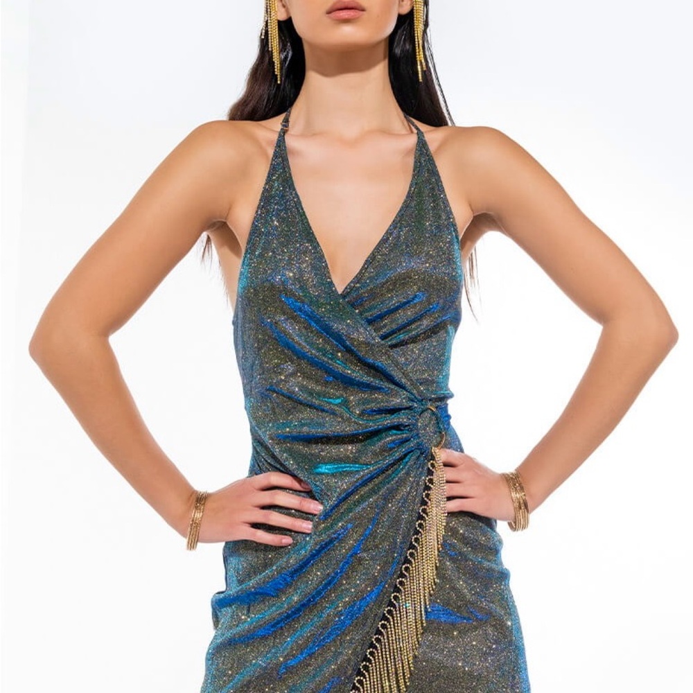 NWT Akira You Got It Wrap Front Mini Dress M